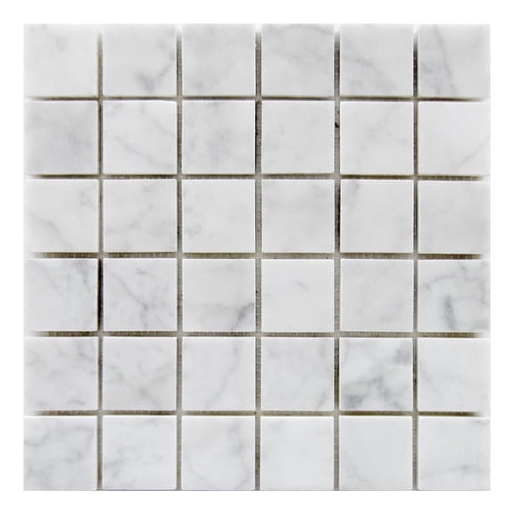 Carrara White 12-in x 12-in Polished Marble Mosaic Floor and Wall Tile(5-sq. ft/ Box)
