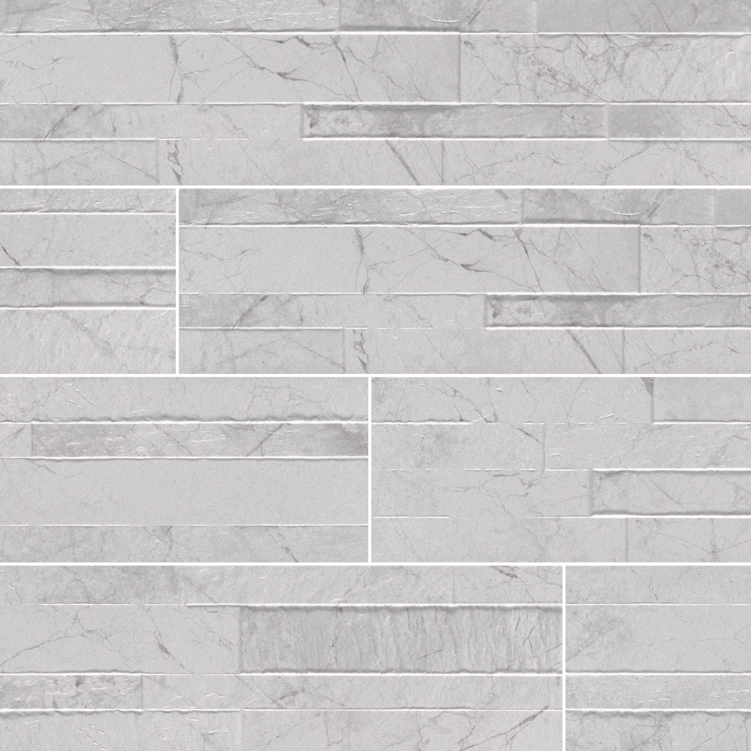 Carrara White 6" x 24" Porcelain Ledger Panel Wall Tile