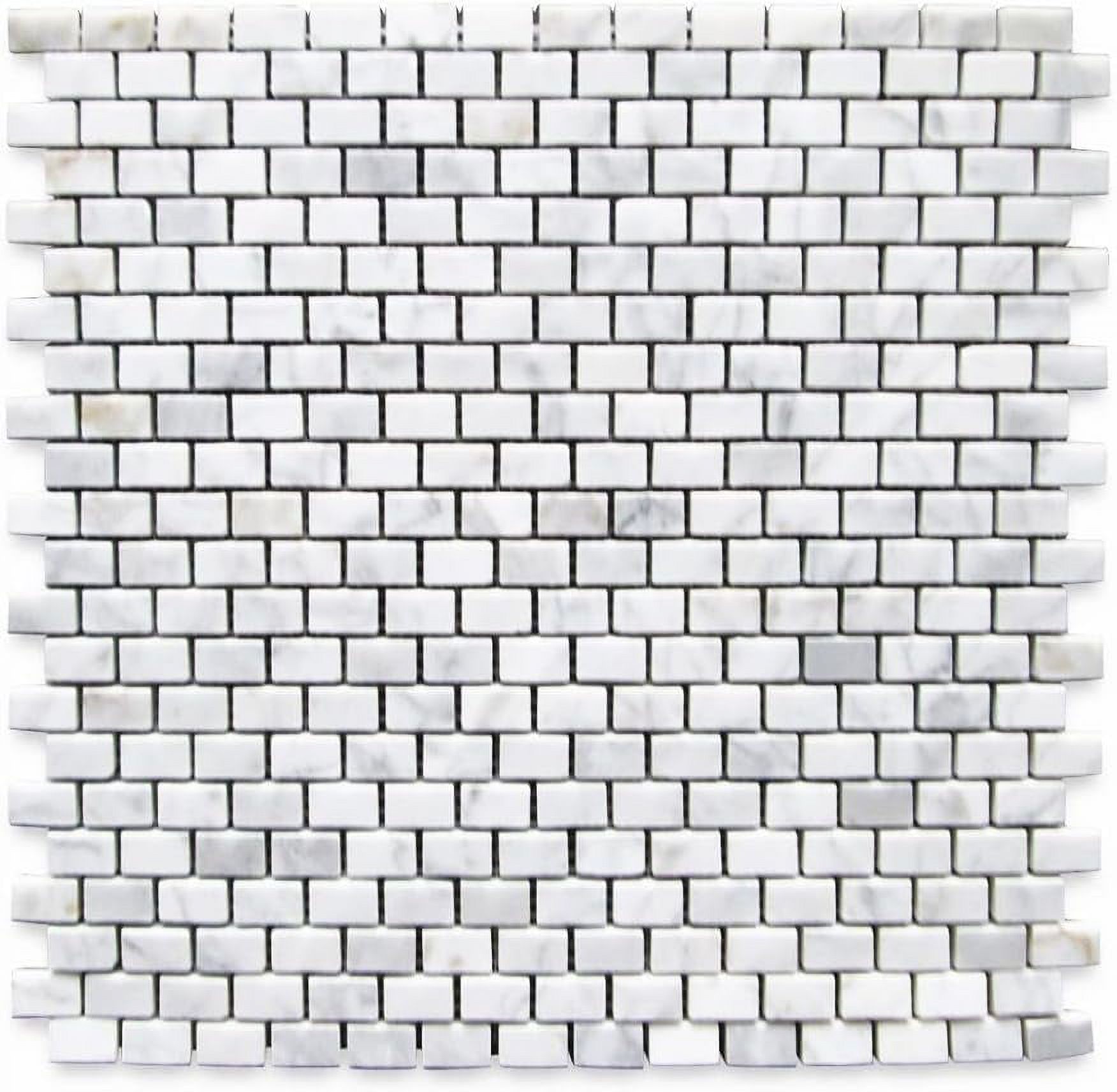 Carrara White Marble 5/8X3/4 Mini Brick Mosaic Tile Honed Kitchen Bath Wall Floor Backsplash Shower (1 Sheet)