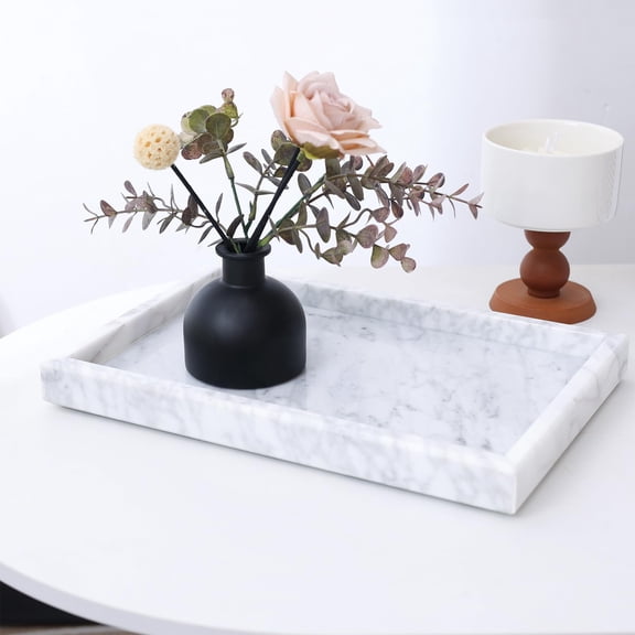 Carrara White Marble Serving Tray Bathroom Kitchen Home Decor