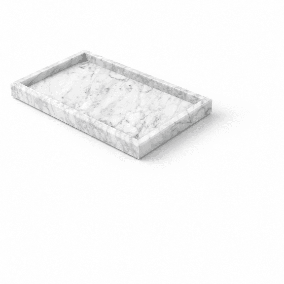 Carrara White Marble Serving Tray for Bathroom Kitchen Home Decor and Wedding
