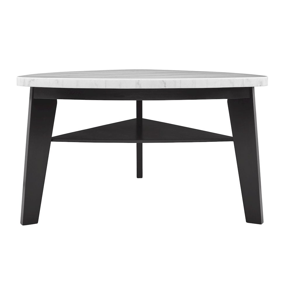 Transitional 60" Round Marble & Wood Counter Height Dining Table