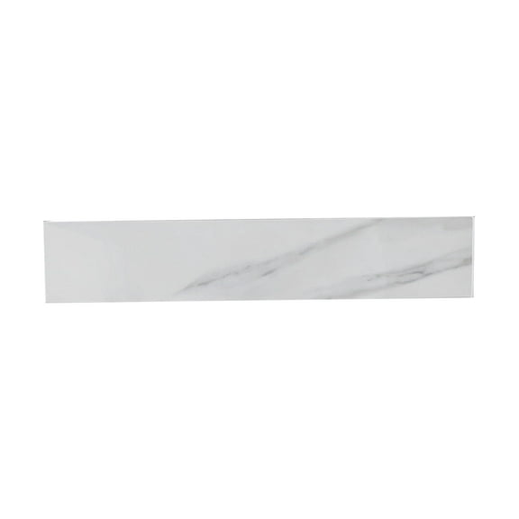 Carrara White Sidesplash for Bathroom Vanity Top - 22x4 Inch, 4" Backsplash, Sintered Stone, Veined Finish - Modern Bathroom Upgrade White Marble + American Design