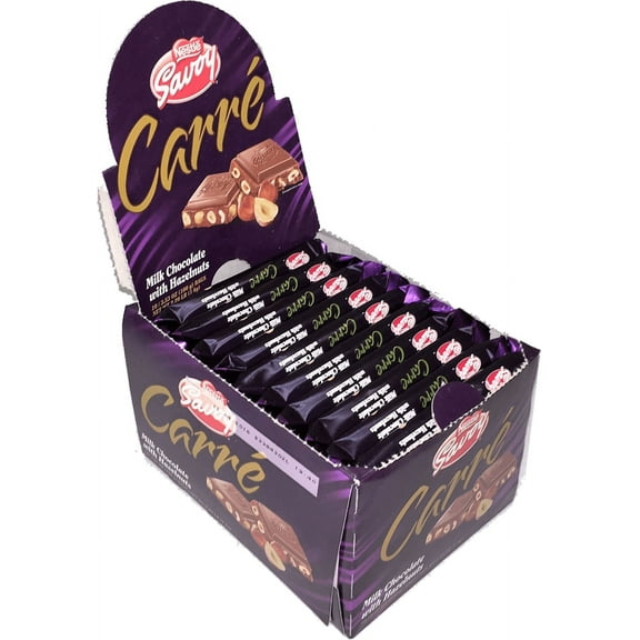 Savoy Carre Hazelnuts Milk Chocolate Bars 10-Pack (100gr / 3.52oz Each)