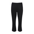 thumbnail image 1 of Carre Noir Mid Waist Canded Waist Slit Cuff Pockets Solid Crepe Pants-BLACK / M, 1 of 3