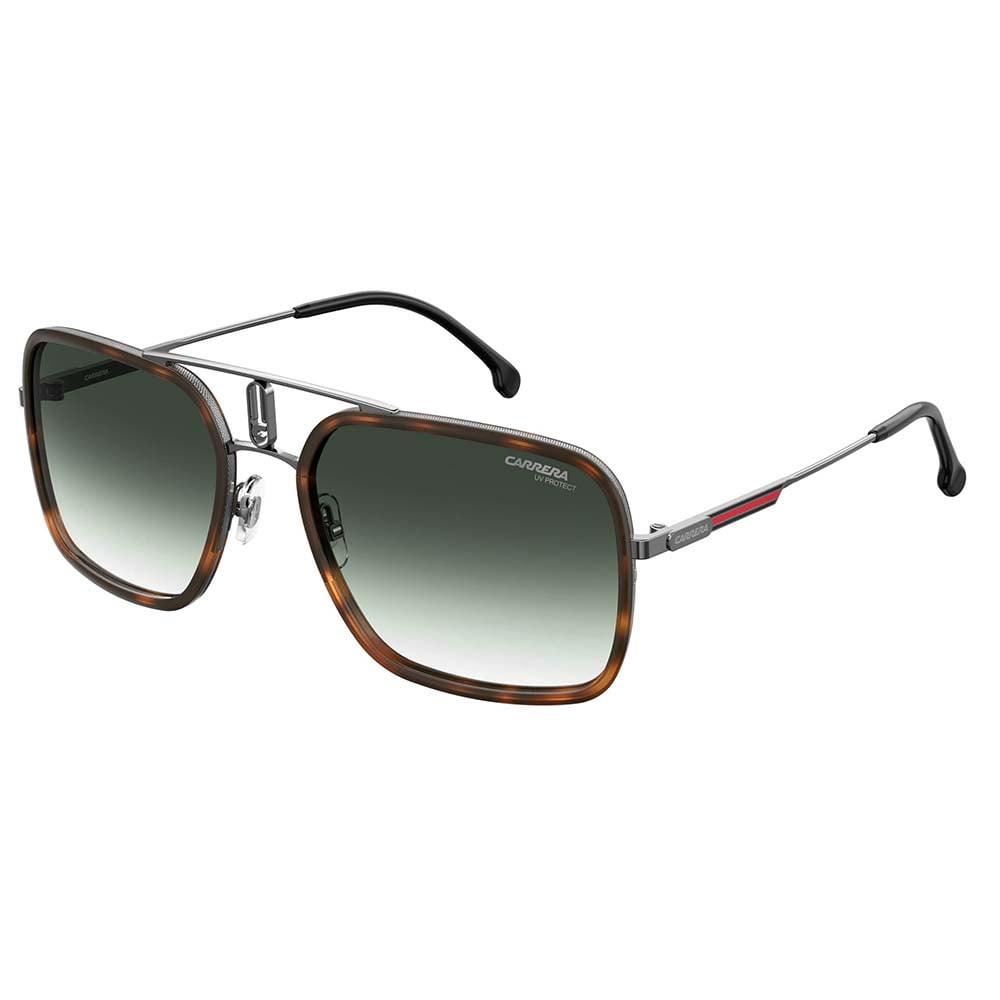 CARRERA 1027/S EKP 9K Sunglasses Ruthenium Havana Frame Green Shaded Lens 59mm