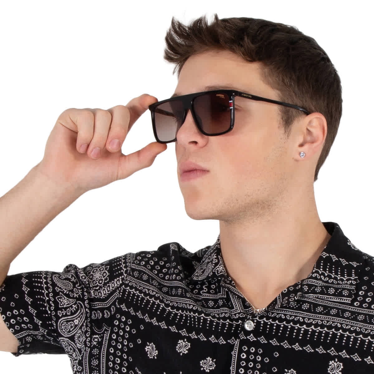 Carrera Men's Black Flat-Top Square Sunglasses with Gradient Lens - CA172NS-0807-HA
