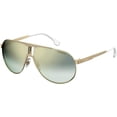 thumbnail image 1 of Carrera CA1005/S 0J5G/EZ 66M Gold/Green Silver Mirror Metal Aviator Sunglasses For Men For Women+ Free Designer iWear Care Kit, 1 of 4