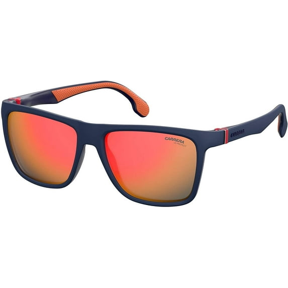 Carrera CA5047/S 0FLL/UW 56M Matte Blue/Orange Flash Plastic Rectangular Sunglasses For Men For Women + Free Designer iWear Care Kit
