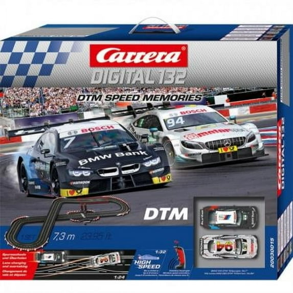 Carrera Digital Electric Slot Car Racing Track Set Includes Two Cars & Two Dual-Speed, D132 DTM Speed Memories