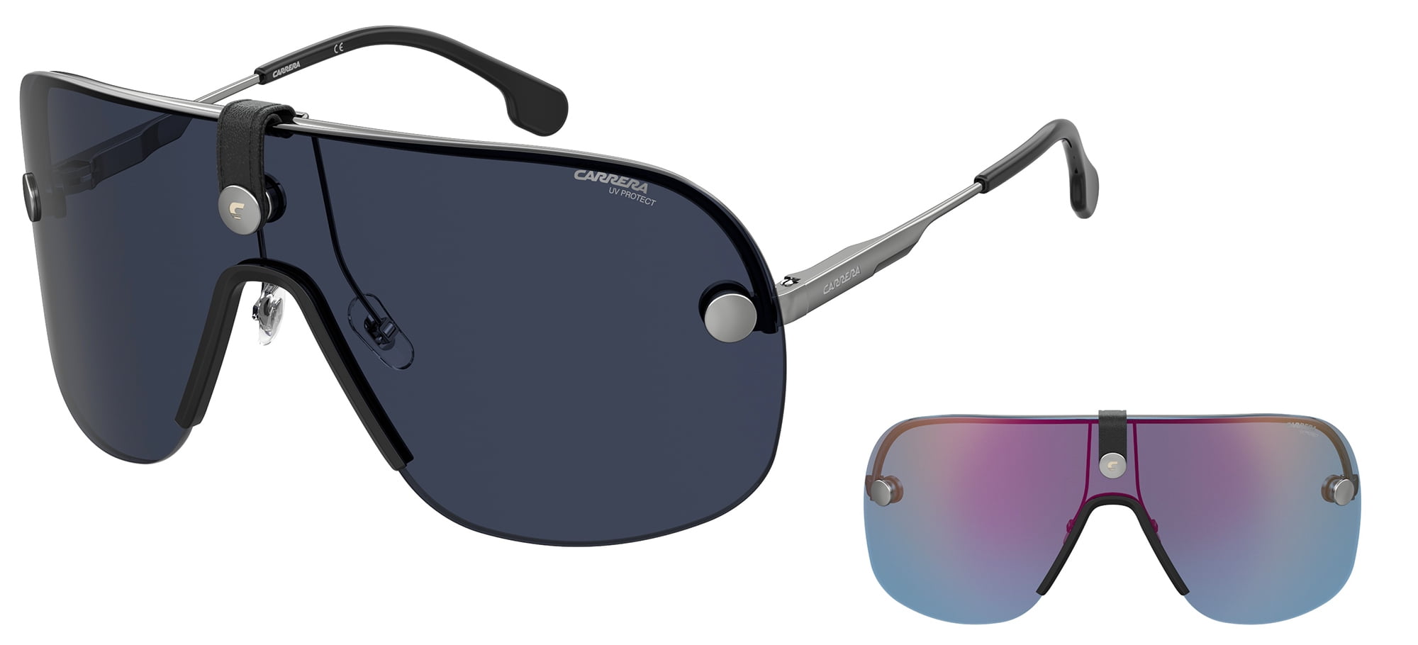 Carrera Epica II 6LB KU Ruthenium Men's Sunglasses Blue & Gold Mirror Lens WCase