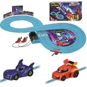 Carrera FIRST Batwheels Beginner Battery Operated Slot Car Toy Race Track Set featuring Bam and Redbird