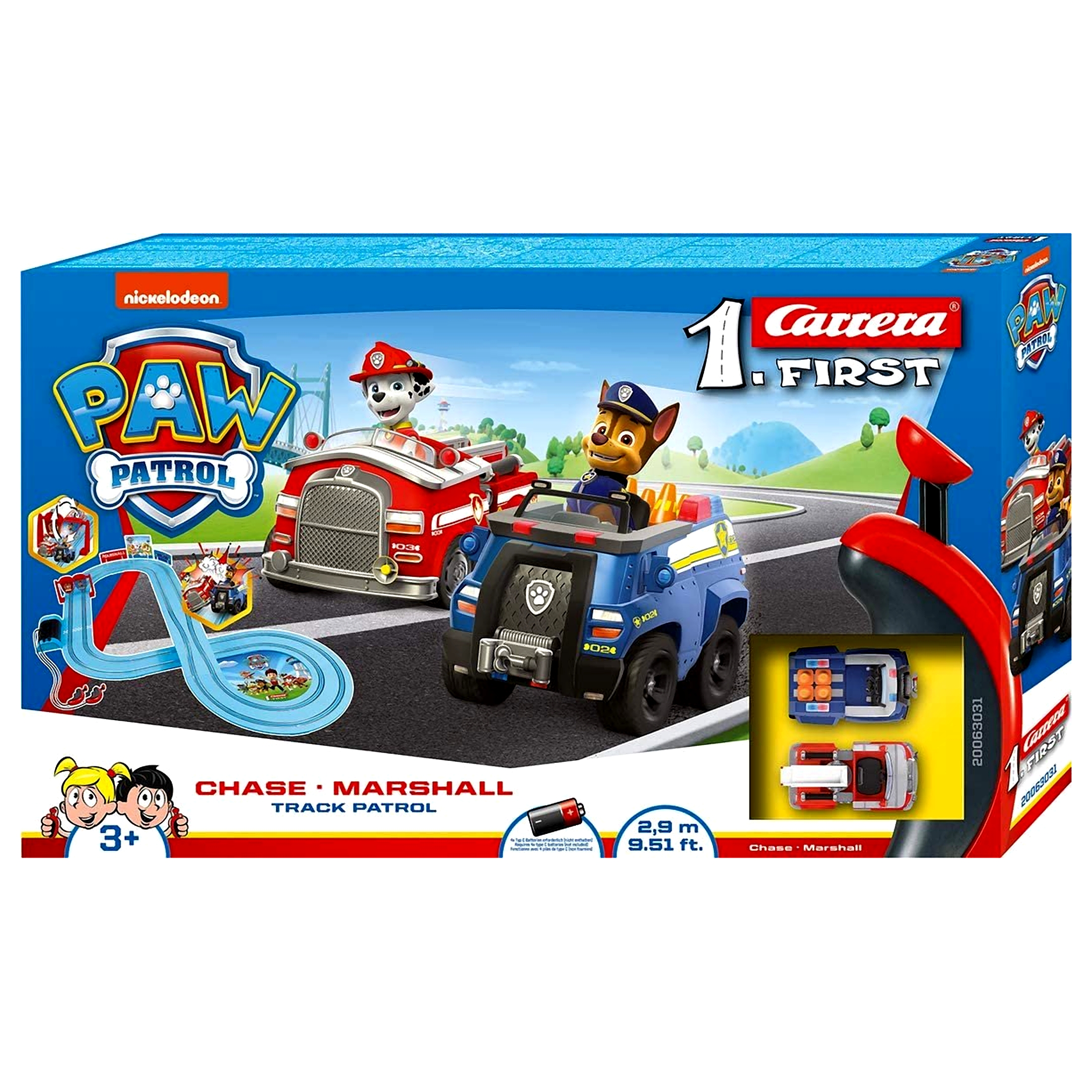 Baby Racing Car Carrera First Paw Patrol - Slot Car Race Track - Includes 2 Cars: Chase ...