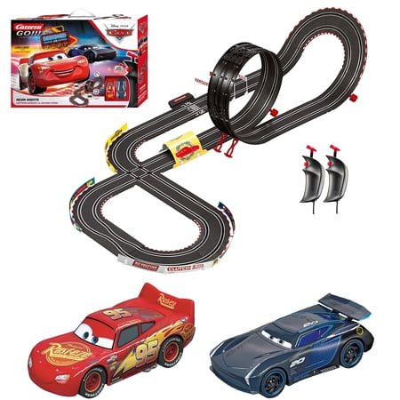Carrera GO!!! 62477 Disney Pixar Cars Neon Nights Electric Slot Car Racing Kids Toy Race Track Set Includes 2 Controllers and 2 Cars in 1:43 Scale
