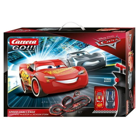 Carrera GO 62476 Disney Pixar Cars Speed Challenge Electric Slot Car Racing Track Set 1:43 Scale