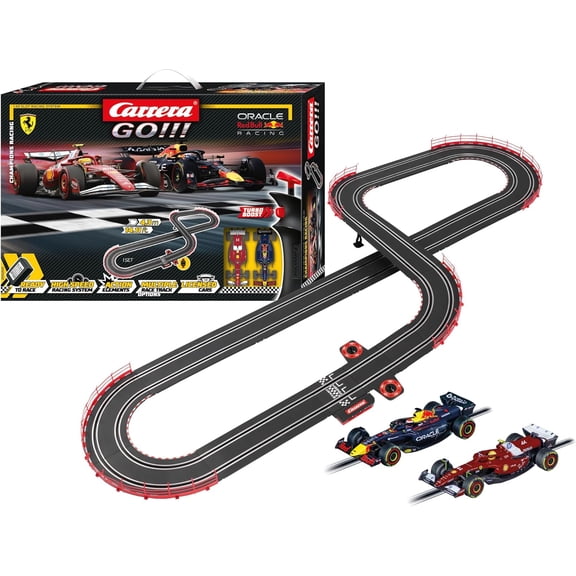 Carrera GO Slot Car Toy Race Track Set with High-Speed Cars, Racing Game for Boys, Girls, and Kids, Ages 6+, Champion's Racing
