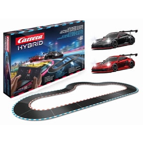 Carrera HYBRID Highway Challenge - New Generation App-Controlled AI Car Racing Multiplayer Game with Porsche 911 GT3 R Race Cars, 20-Ft Racetrack, USB-C Recharge, Ages 12+