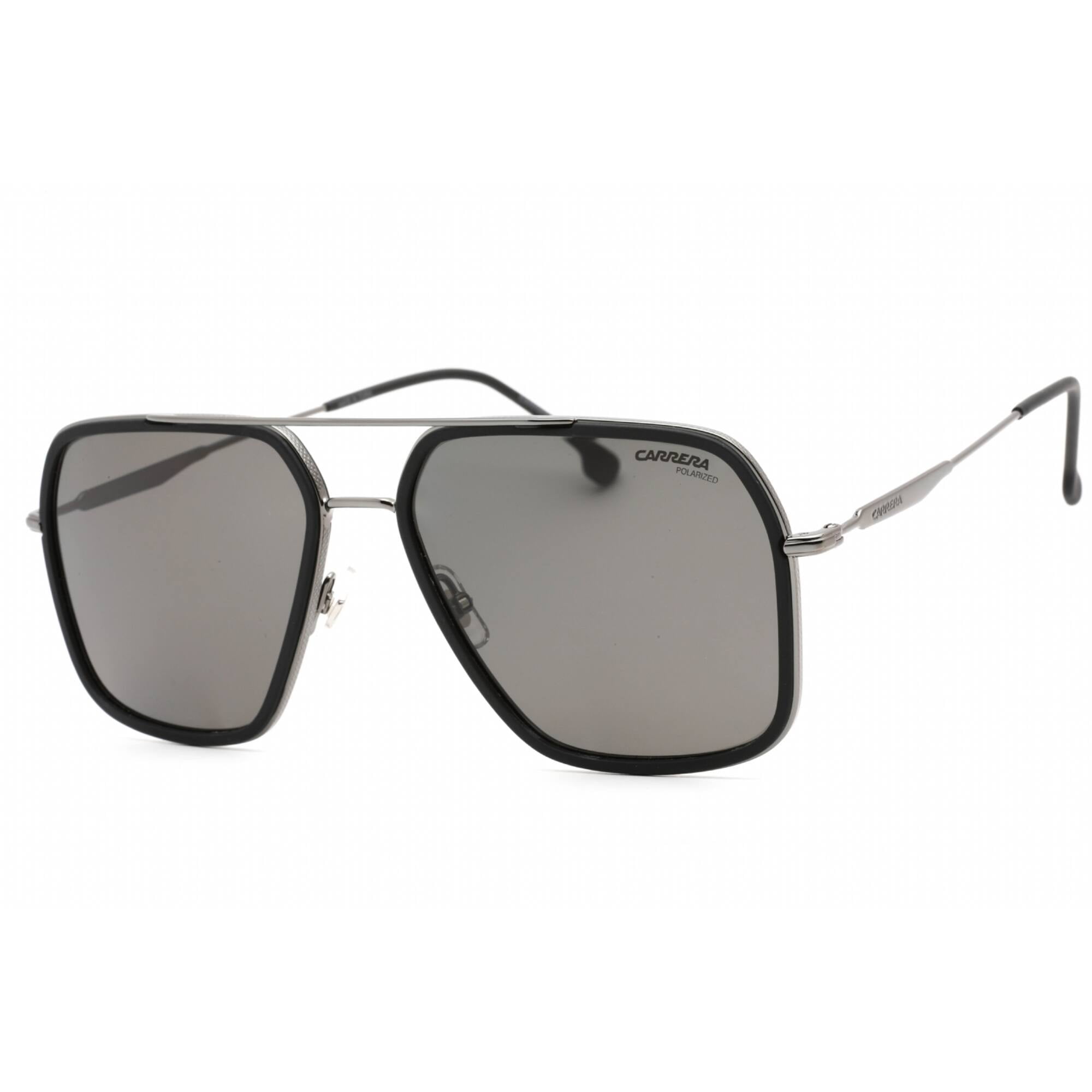 Carrera Polarized Grey Navigator Sunglasses, Matte Black 