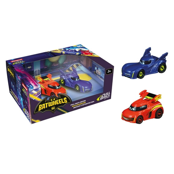 Carrera Pull & Speed 15813024 Official Licensed Kids Batwheels Toy Car Pull Back Vehicle for Ages 3 and Up - Bam and Redbird