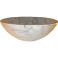 thumbnail image 1 of Carrera White Marble Vessel Sink & Brushed Nickel Umbrella Drain, 1 of 1