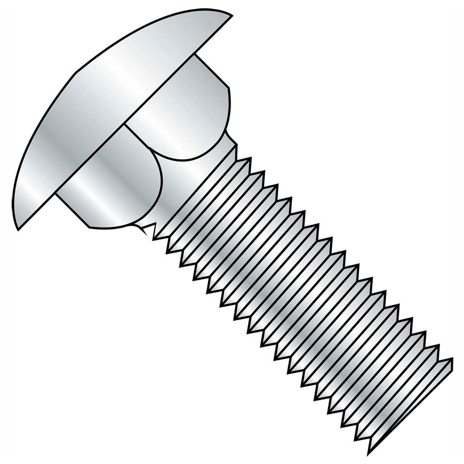 Brighton-Best B2101328 Carriage Bolt - 0.38-16 x 2.5 in. - Round Head - Steel - Zinc CR Plus 3 - Grade A - FT - A307 - Pack of 50