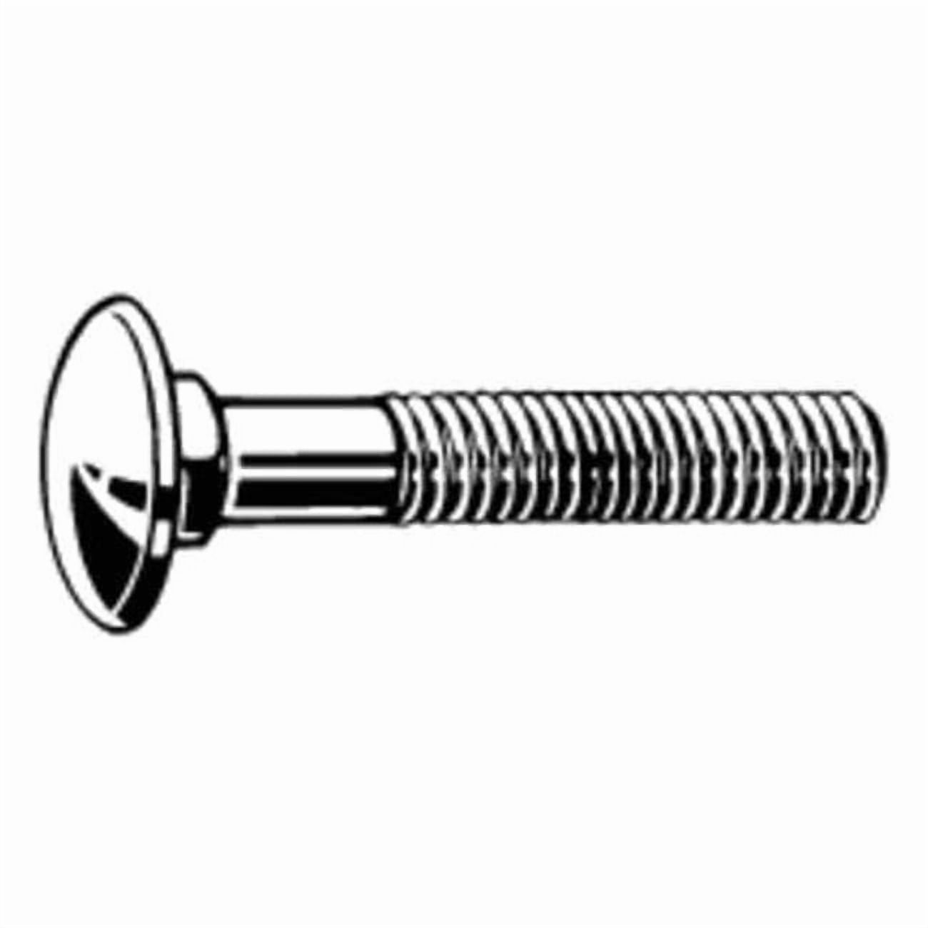 Carriage Bolt, Square Neck, M6x1.00, 25 mm L, 18-8 Stainless Steel, Not Graded, Plain, 100 PK