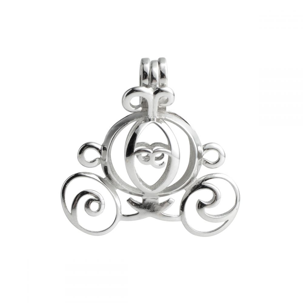 DORMI JEWELRY Carriage Cage 925 Sterling Silver Love Wish Pearl Pendant