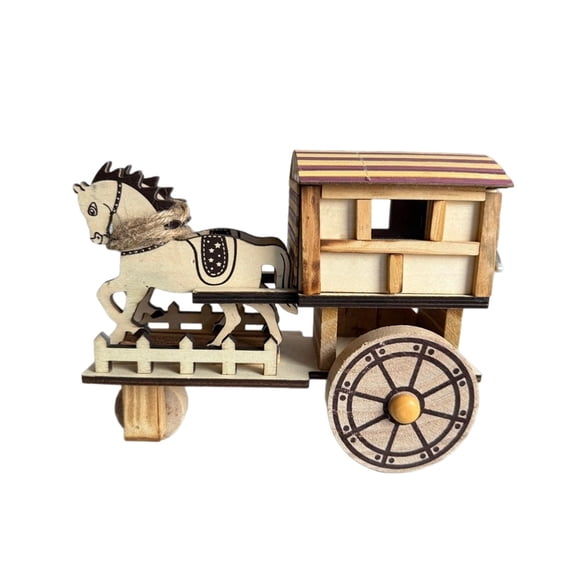 Carriage Puzzles Model 3D Wooden Puzzle Retro DIY Assembly Vintage Wood Kit for Adults Home Decor