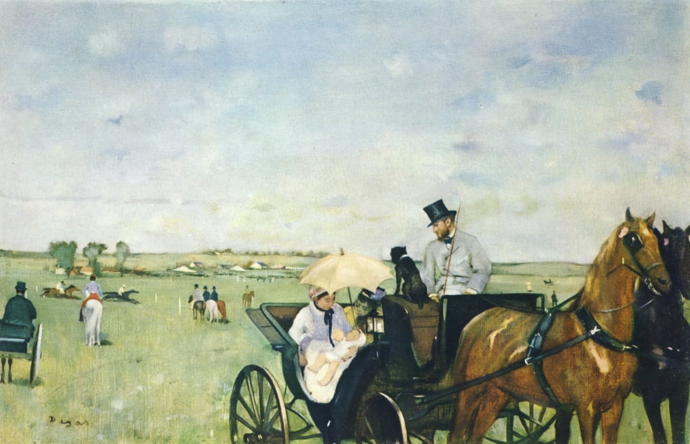 Carriage at the Races c1870 Canvas Art - Edgar Degas (24 x 36)