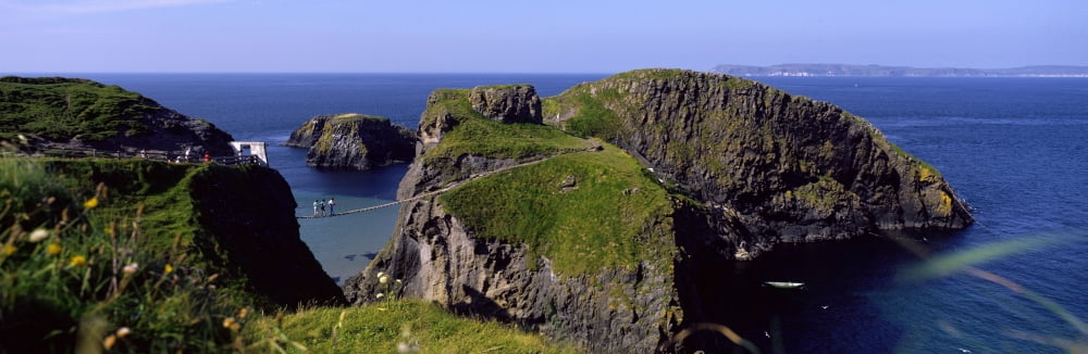 Carrick-A-Rede Rope Bridge Co Antrim Ireland Canvas Art - The Irish Image Collection Design Pics (44 x 14)