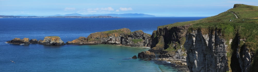 Carrick-A-Rede Rope Bridge In The Distance Ballintoy County Antrim Northern Ireland Canvas Art - Peter Zoeller Design Pics (41 x 11)