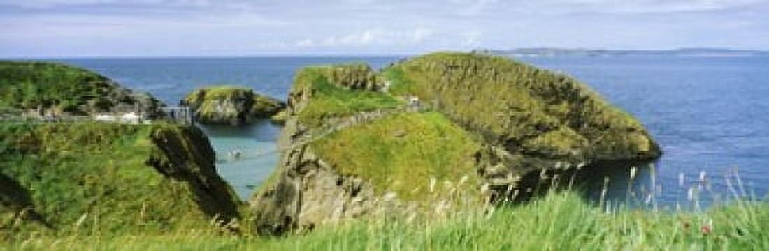 Carrick-A-Rede Rope Bridge at Carrick-A-Rede County Antrim Northern Ireland Canvas Art - Panoramic Images (18 x 6)