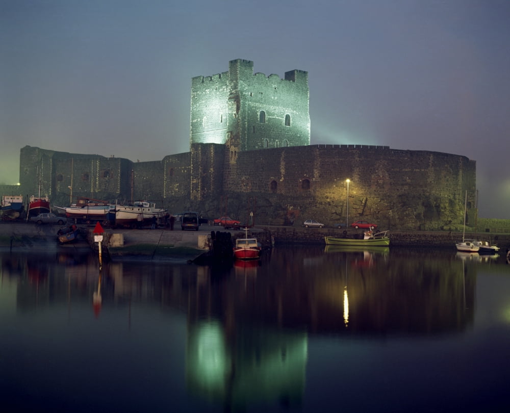 Carrickfergus Castle & Harbour Co Antrim Ireland Canvas Art - The Irish Image Collection Design Pics (16 x 13)