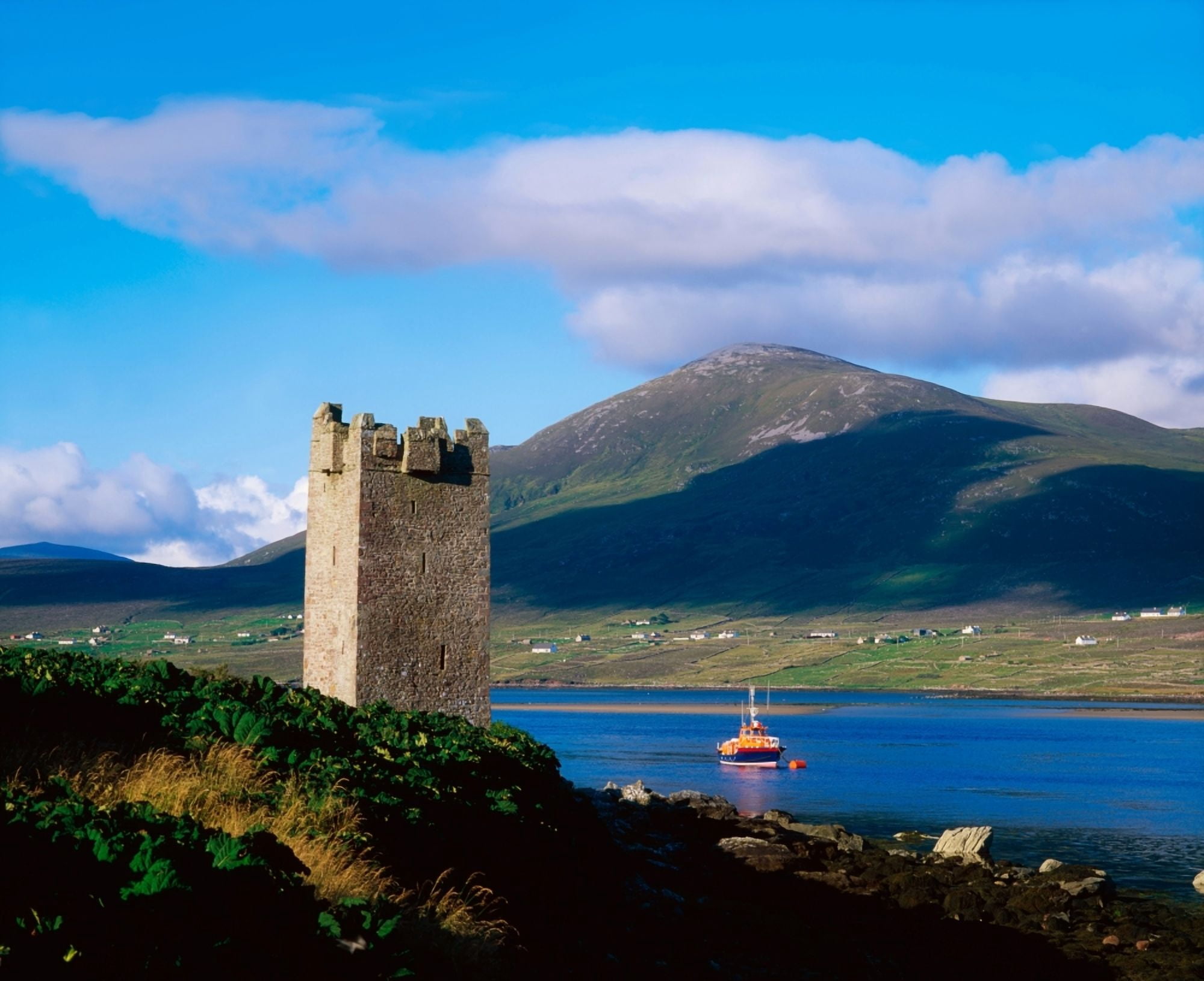 Carrickkildavnet Castle Achill Island Co Mayo Ireland Canvas Art - The Irish Image Collection Design Pics (16 x 13)