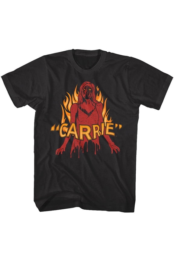 Carrie Blood & Fire Men's T Shirt (Black, Adult4XL)