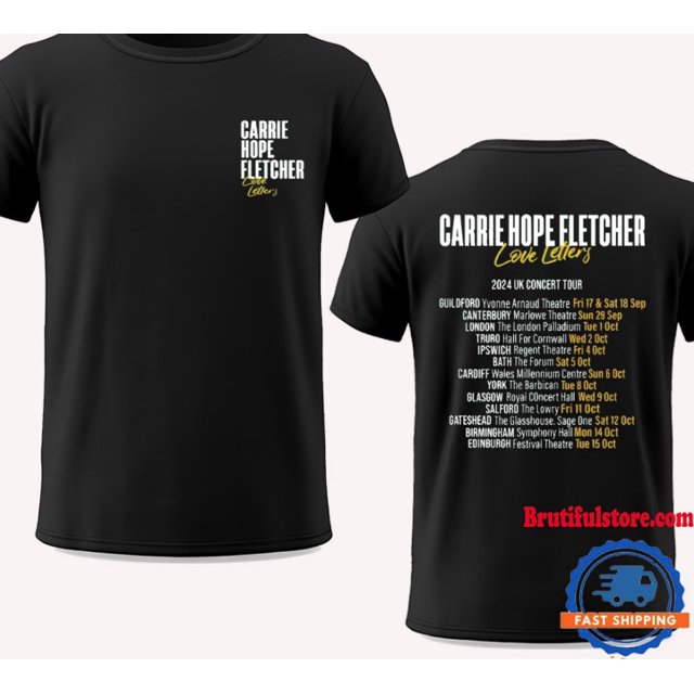 Carrie Hope Fletcher Love Letters 2024 UK Concert Tour Event T Shirt