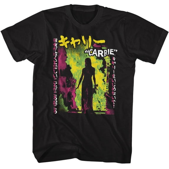 Carrie Neon Carrie Neon Fire Japanese Text Black Adult T-Shirt 4Xlt