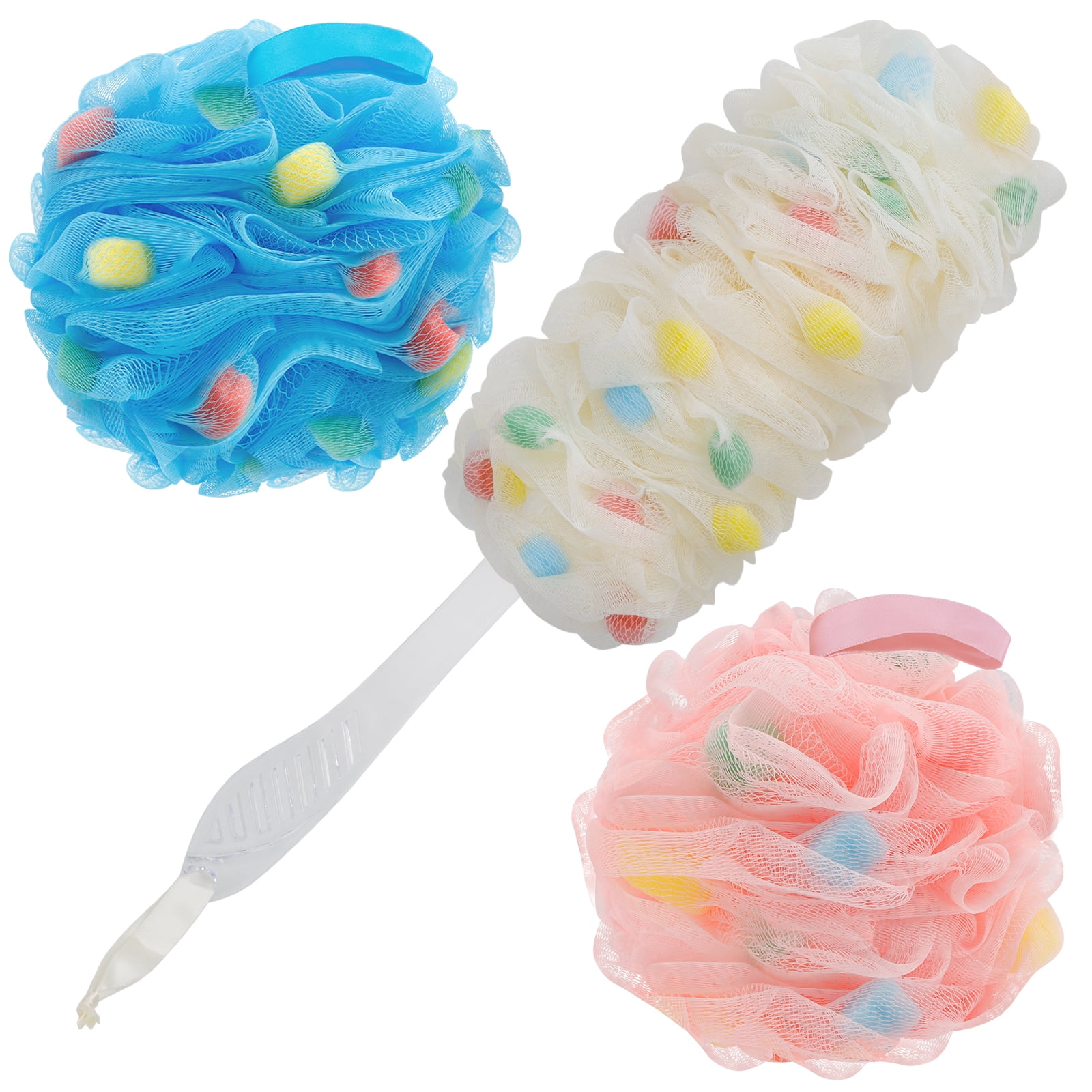 Carrie Joe Bath Loofah Shower Sponge Back Brush with Long Handle Extra