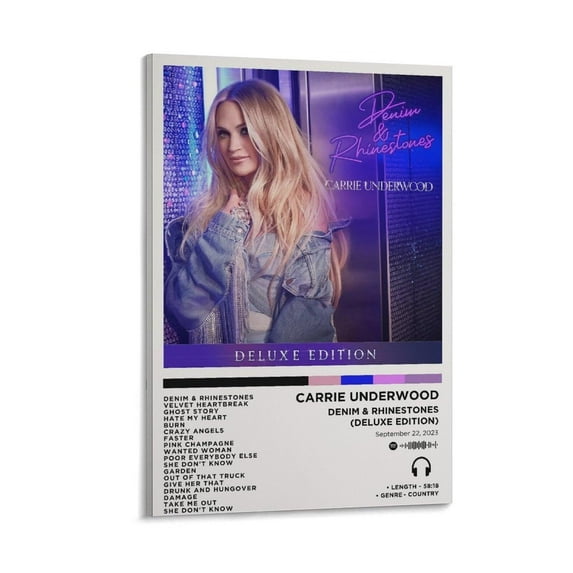 Carrie Underwood Denim & Rhinestones Canvas Poster Wall Decorative Art Painting Living Room Bedroom Decoration Gift