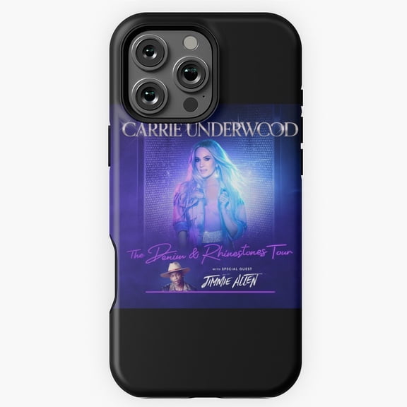 Carrie Underwood Denim Rhinestones Phone Case for iPhone 16 15 14 13 12 11 Pro Max