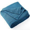 thumbnail image 1 of Carriediosa 100% Cotton Muslin Throw Blanket Gauze Blankets for Adults Soft Throws for Bed and Couch, 50" x 70" Dusty Blue, 1 of 6