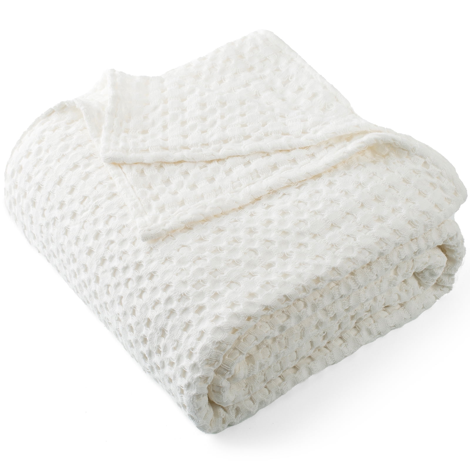 Salt Earth Organic Cotton Waffle Throw Blanket - GOTS Certified 100% Cotton, 55x60 Inches