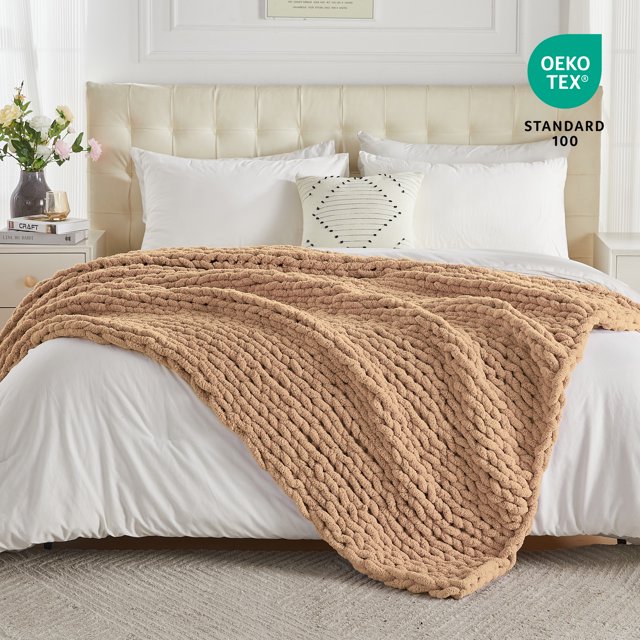 Free Shipping! Carriediosa Chunky Knit Throw Blanket Handmade Soft ...