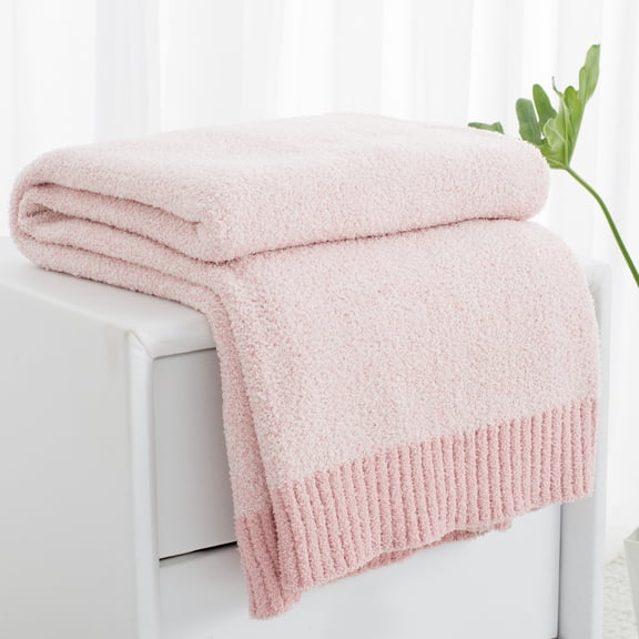 Carriediosa Heather Throw Blanket, Soft Cozy Fuzzy Fluffy Blankets Throws for Couch, Bed, Sofa, Dusty Pink, 50" x 61"