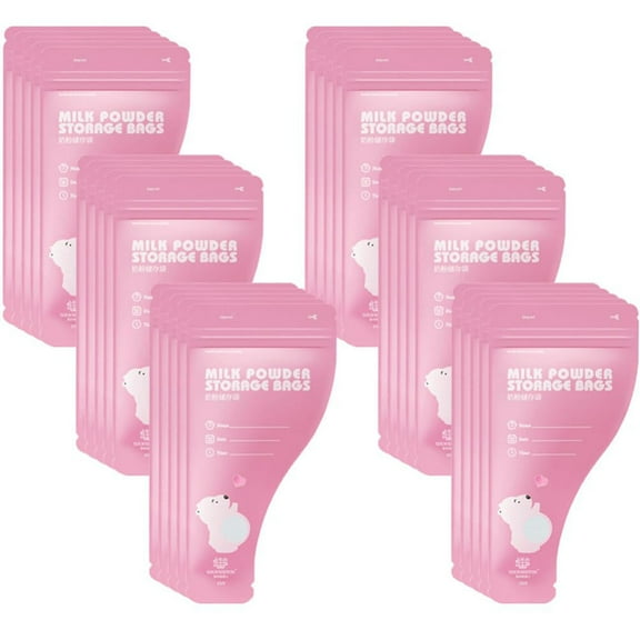 Carrier 30 Pcs Baby Milk Powder Storage Bag Disposable Milk Powder Dispenser Infant Feeding Food Pouches For Travel Milk Storing Bags (Pink)