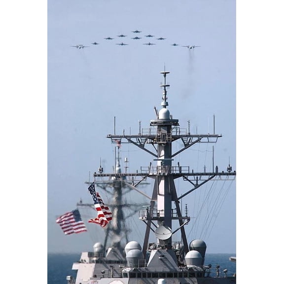 Carrier Air Wing Five (CVW-5) Flyby at AnnualEx - Style B - 12x18 Inch Laminated Poster - Stunning Detail and Bold Colors