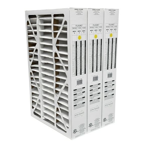 Carrier & Bryant FILXUMC111625 (3-Pack) - 16" x 25" x 4" Pleated Air Filter, MERV 11