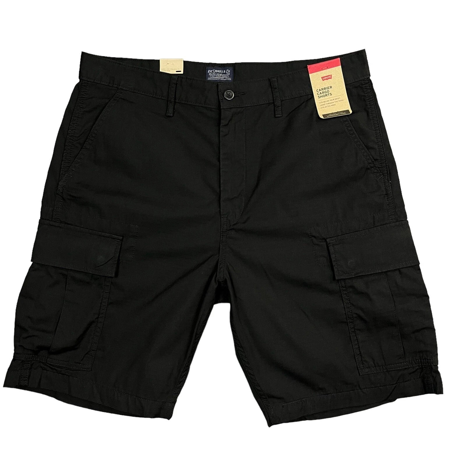 Levi's Men's Squadron Cargo Shorts - Military Inspired Cargo Pockets, Reverse Twill Fabric, 12-Inch Inseam