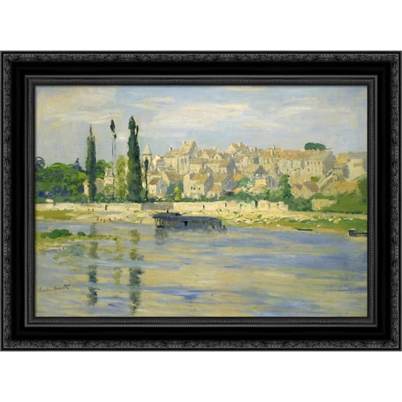 Carrieres Saint Denis 24x20 Black Ornate Wood Framed Canvas Art by Monet, Claude