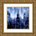 thumbnail image 1 of Carrigan, Kate 12x12 Gold Ornate Wood Framed with Double Matting Museum Art Print Titled - NYC - Reflections in Blue I, 1 of 4